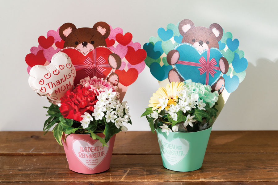 ハートフルベアアレンジカバーポット