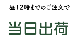 昼12時までのご注文で当日出荷