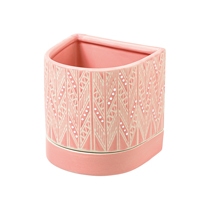ハンドメイドプリントフラワーポット-15/U字型（ピンク）