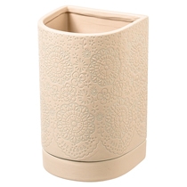 ハンドメイドプリントフラワーポット-17/U字型ロング（ベージュ・ロング）