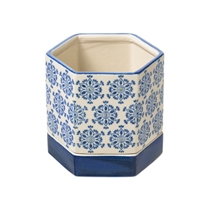 ハンドメイドプリントフラワーポット-19/六角型（フラワー）