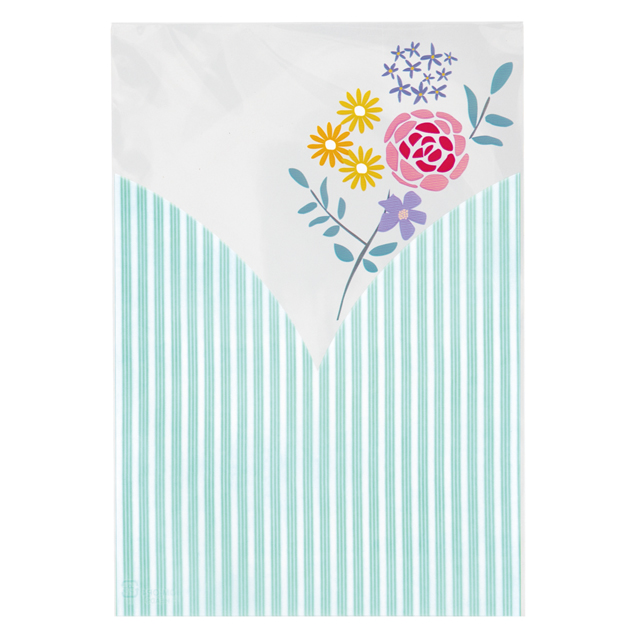 ブーケプリントOPPギフトバッグ-4／ミント