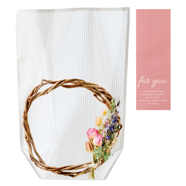 フォトプリントOPPスタンドバッグ/リースフラワー-3