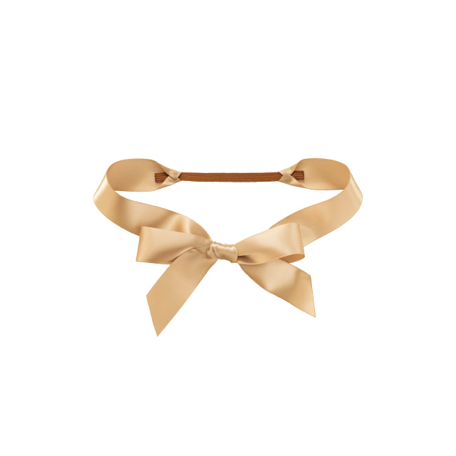 サテンリボンゴムタッグゴールド-3(小 / ゴールド)