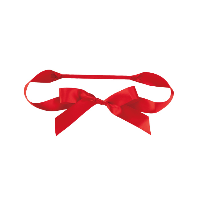 サテンリボンゴムタッグレッド-2(中 / レッド)