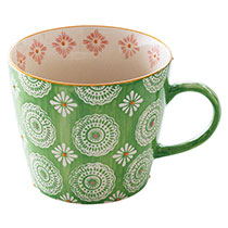 ハンドメイドアートマグカップ-1（グリーン）